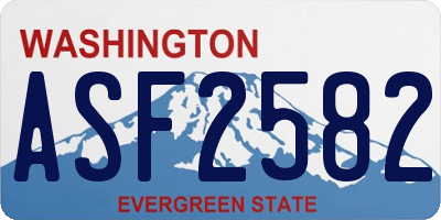 WA license plate ASF2582