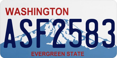 WA license plate ASF2583