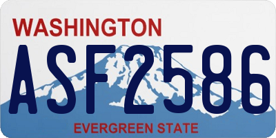 WA license plate ASF2586