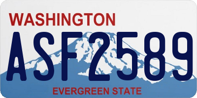 WA license plate ASF2589