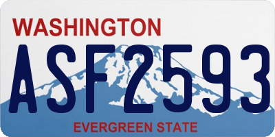 WA license plate ASF2593