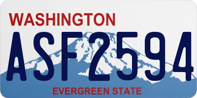 WA license plate ASF2594