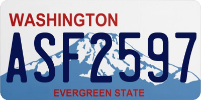 WA license plate ASF2597