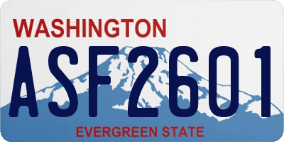 WA license plate ASF2601