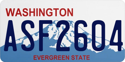 WA license plate ASF2604