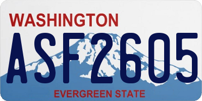 WA license plate ASF2605