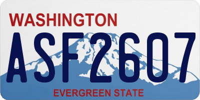 WA license plate ASF2607