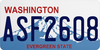WA license plate ASF2608