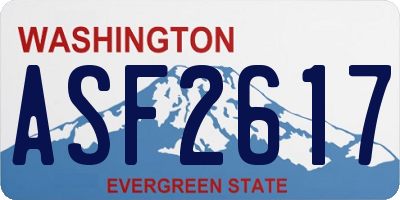 WA license plate ASF2617