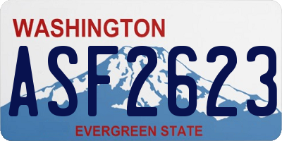 WA license plate ASF2623