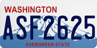 WA license plate ASF2625
