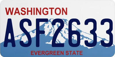 WA license plate ASF2633