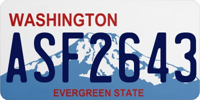 WA license plate ASF2643