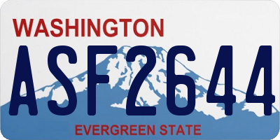 WA license plate ASF2644