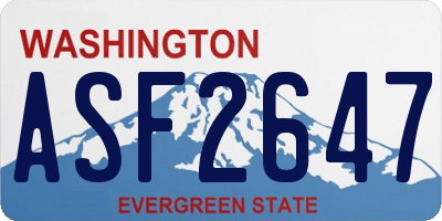 WA license plate ASF2647