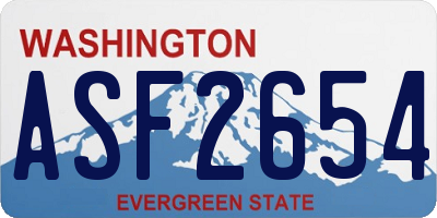 WA license plate ASF2654