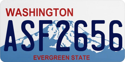 WA license plate ASF2656