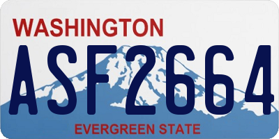 WA license plate ASF2664