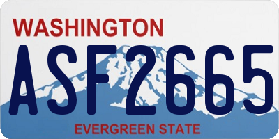 WA license plate ASF2665