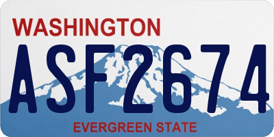WA license plate ASF2674