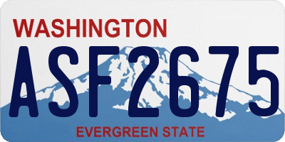 WA license plate ASF2675