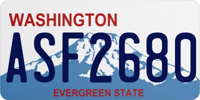 WA license plate ASF2680