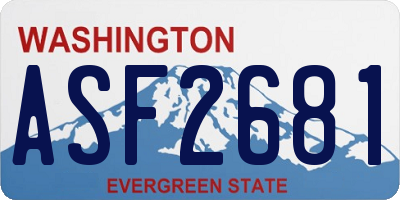 WA license plate ASF2681