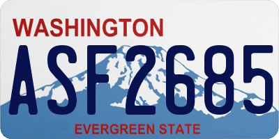 WA license plate ASF2685