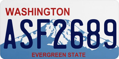 WA license plate ASF2689