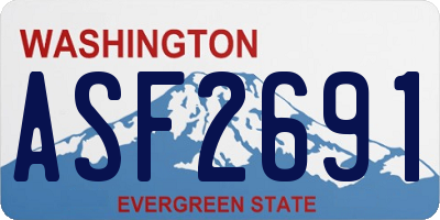 WA license plate ASF2691