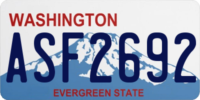 WA license plate ASF2692