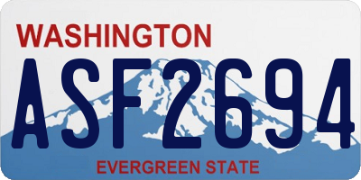 WA license plate ASF2694