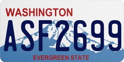 WA license plate ASF2699