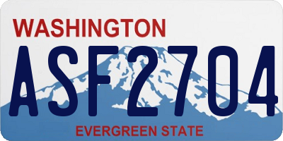 WA license plate ASF2704