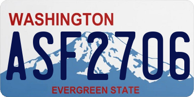 WA license plate ASF2706