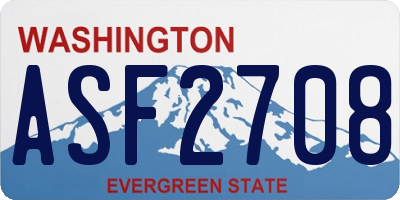 WA license plate ASF2708