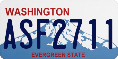 WA license plate ASF2711