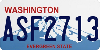 WA license plate ASF2713
