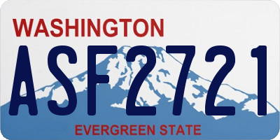 WA license plate ASF2721