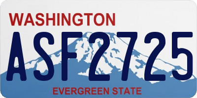 WA license plate ASF2725