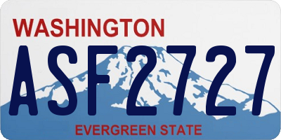 WA license plate ASF2727