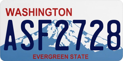 WA license plate ASF2728