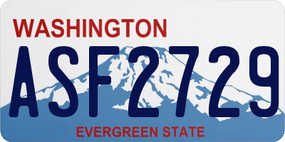WA license plate ASF2729