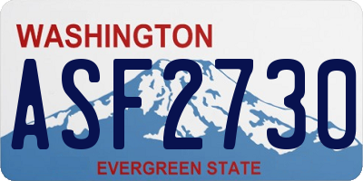 WA license plate ASF2730