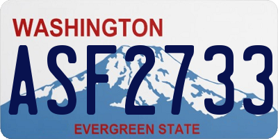 WA license plate ASF2733