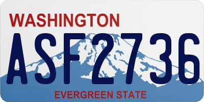 WA license plate ASF2736