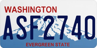 WA license plate ASF2740