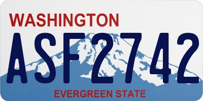 WA license plate ASF2742