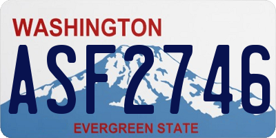 WA license plate ASF2746