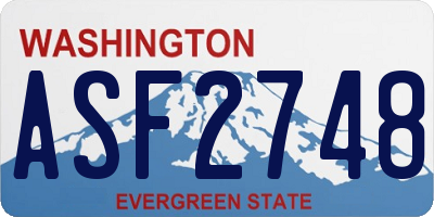 WA license plate ASF2748